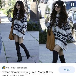 Free People Fair Isle black and White sweater